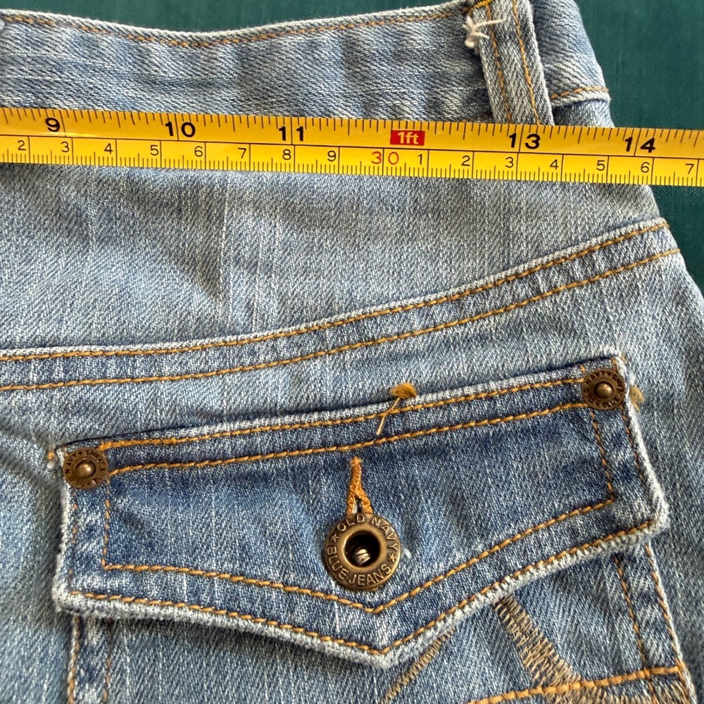 Old Navy Y2K Denim Mini Skirt Girls 16 27" Waist Stretch Blue Jean - Picture 5 of 9